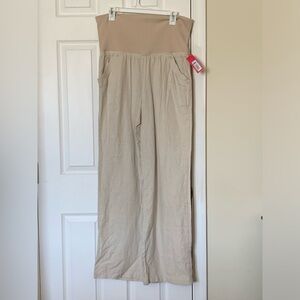 Women’s Size L Tan Lounge Pants Linen/ Cotton with Pockets NWT vintage 2014